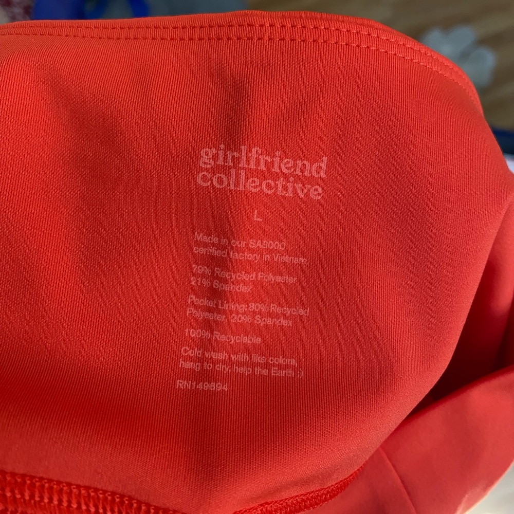 Girlfriend Collective Blood Orange Compressive Pocket Leggings NWT